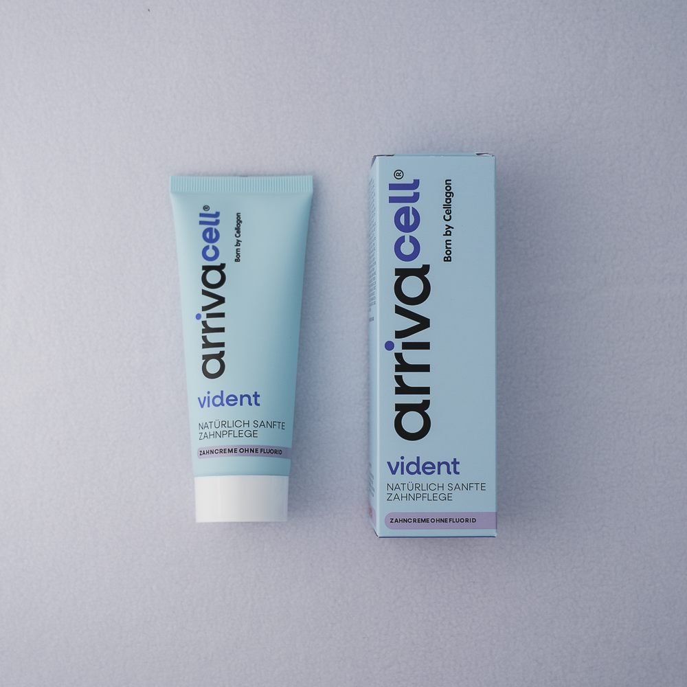 Zahncreme ohne fluorid tube und verpackung front