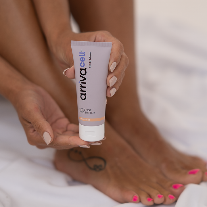 arrivacell fussbutter product and feet of a girl